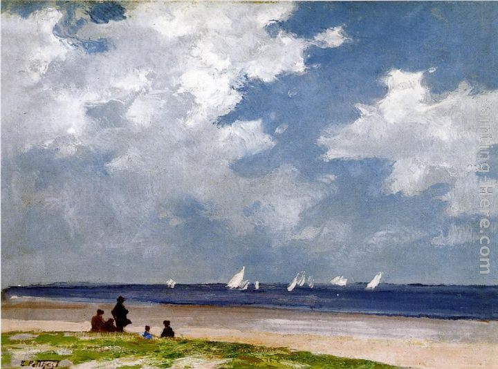 Edward Potthast Sailboats off Far Rockaway
